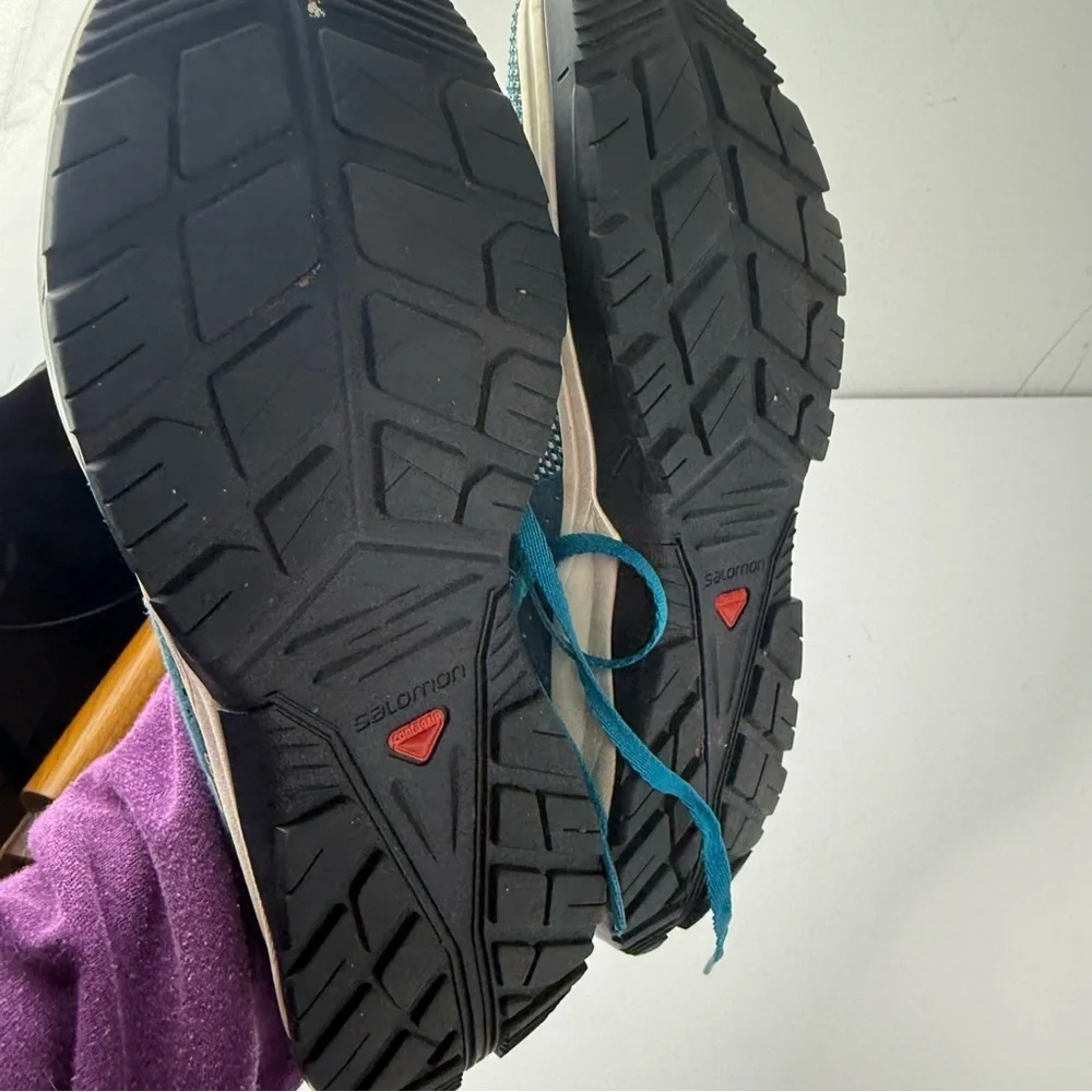 Salomon Womens 7 Tech Lite Water Shoes Icy Morn Teal/Aqua Lace Up Waterproof